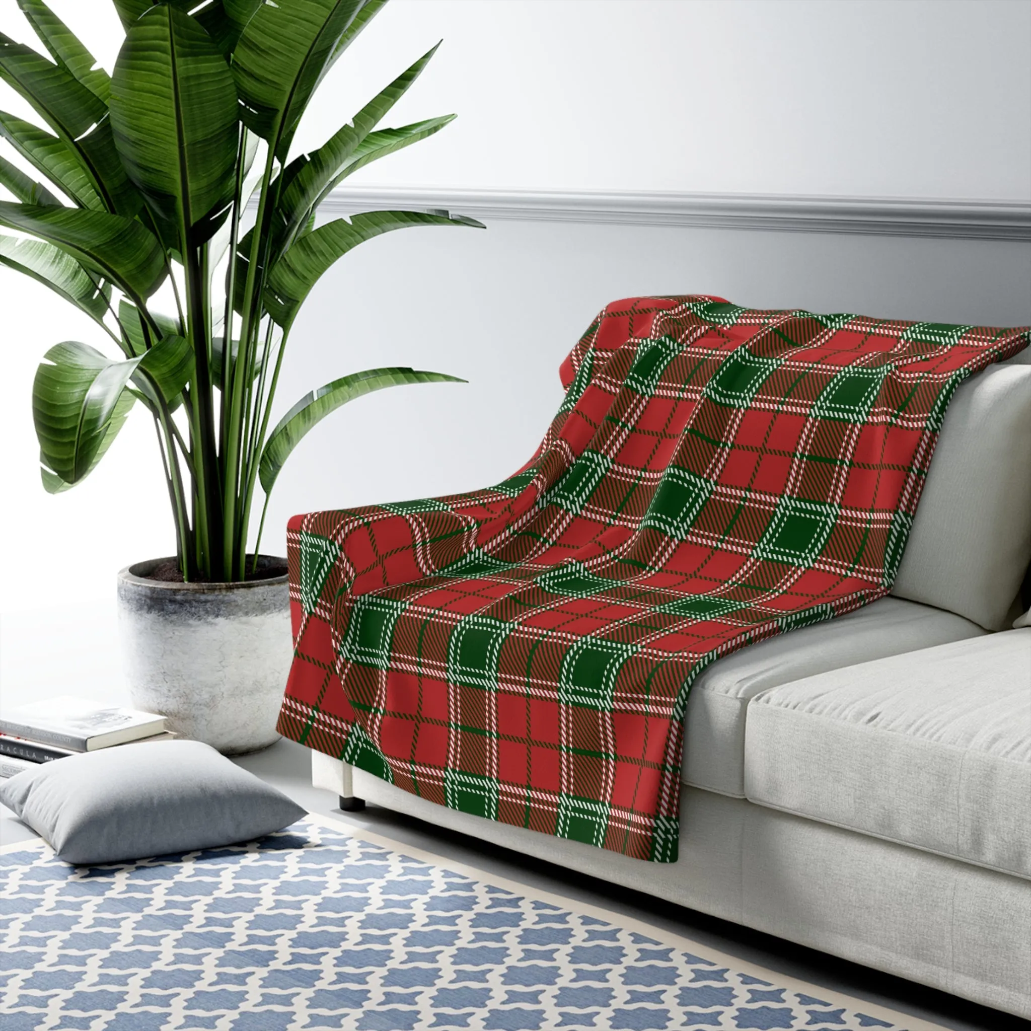 Christmas Tartan Plaid | Sherpa Fleece Blanket