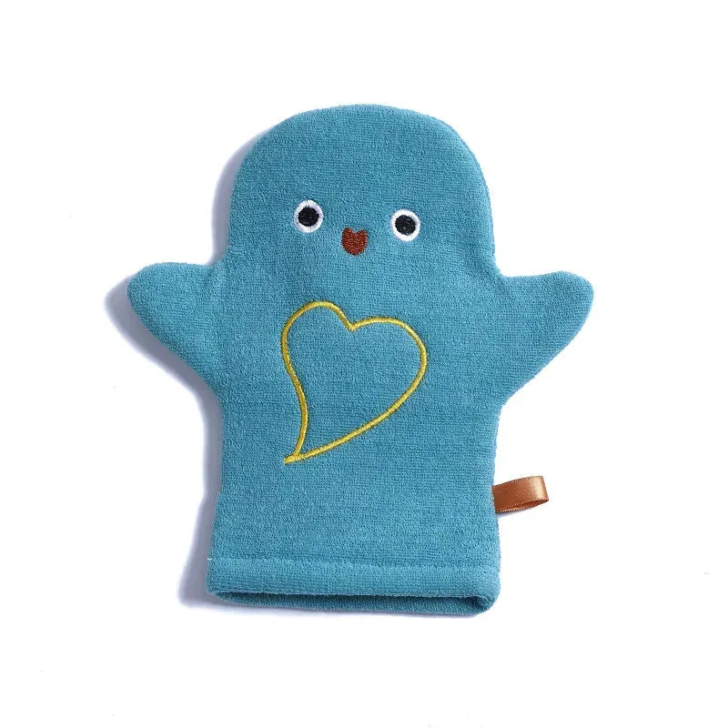Cute Baby Bath Gloves – Soft Cartoon Penguin Scrubbing Gloves for Kids, Gentle Body Cleaning Sponge Bath Accessories