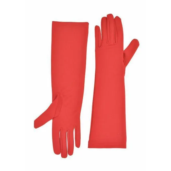 Elbow Length Dress Gloves for Women-Red, White or Black