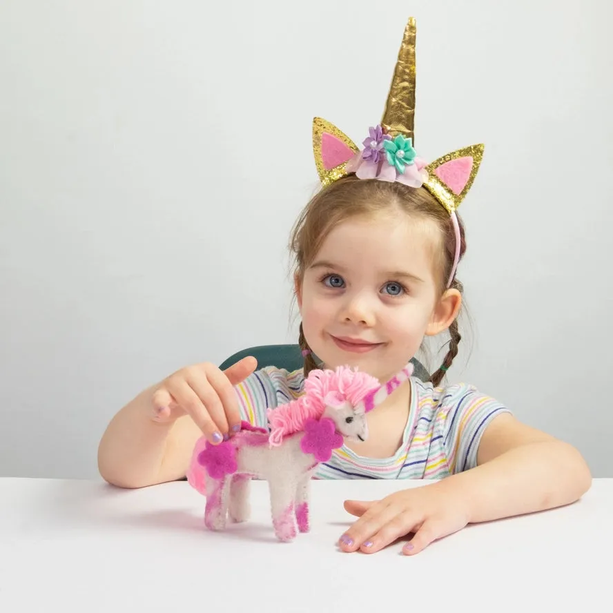 Light Pink Mini Felt Unicorn