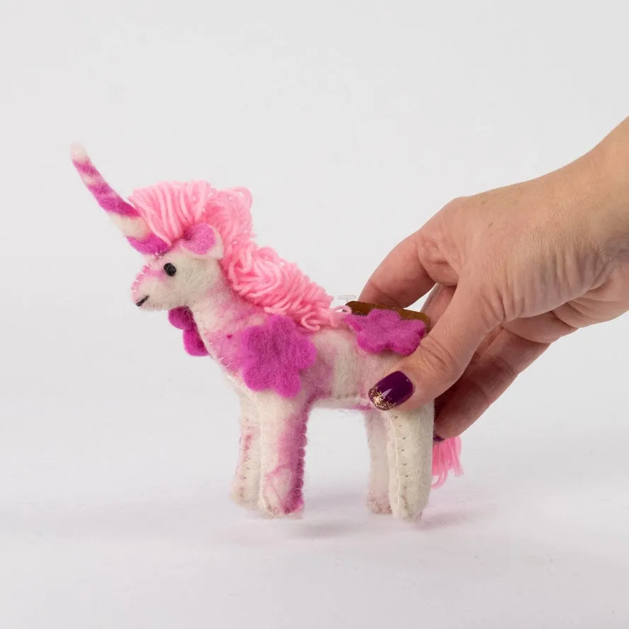 Light Pink Mini Felt Unicorn