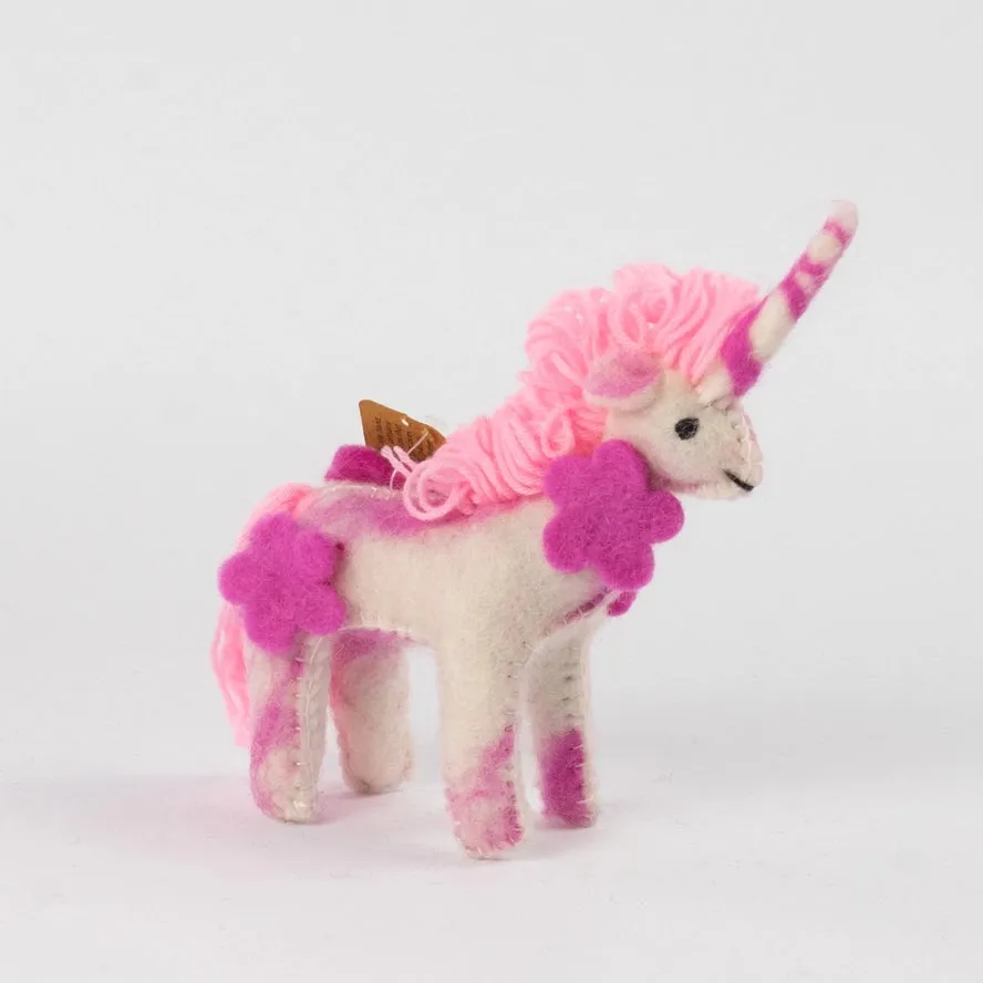 Light Pink Mini Felt Unicorn