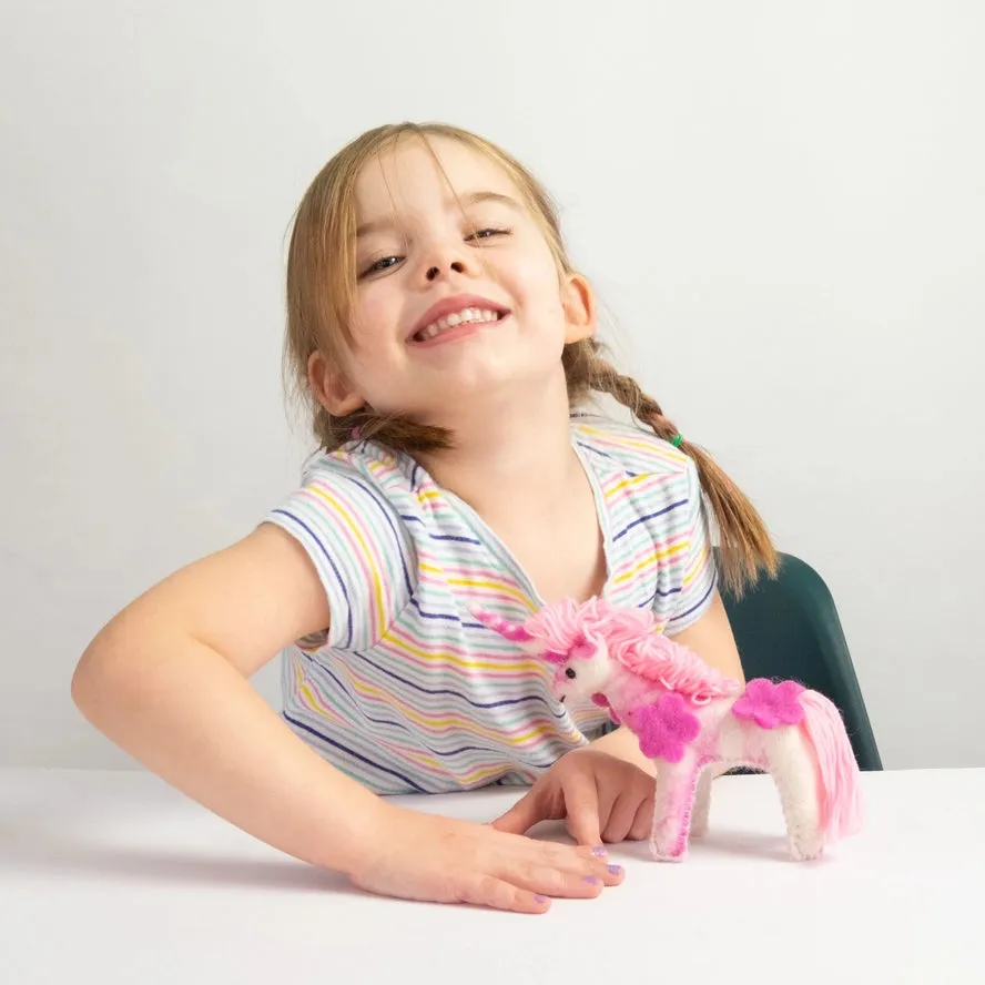 Light Pink Mini Felt Unicorn