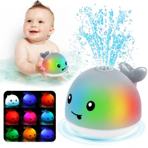 Light Up Baby Bath Toys - Spraying Whale Bath Toy Sprinkler Bath Fountain Toys for Toddlers 1-3 Baby Bathtub Pool Toys 6-12-18months First Birthday Gifts 1 2 Year Old Must Haves Kids Bath Accessories