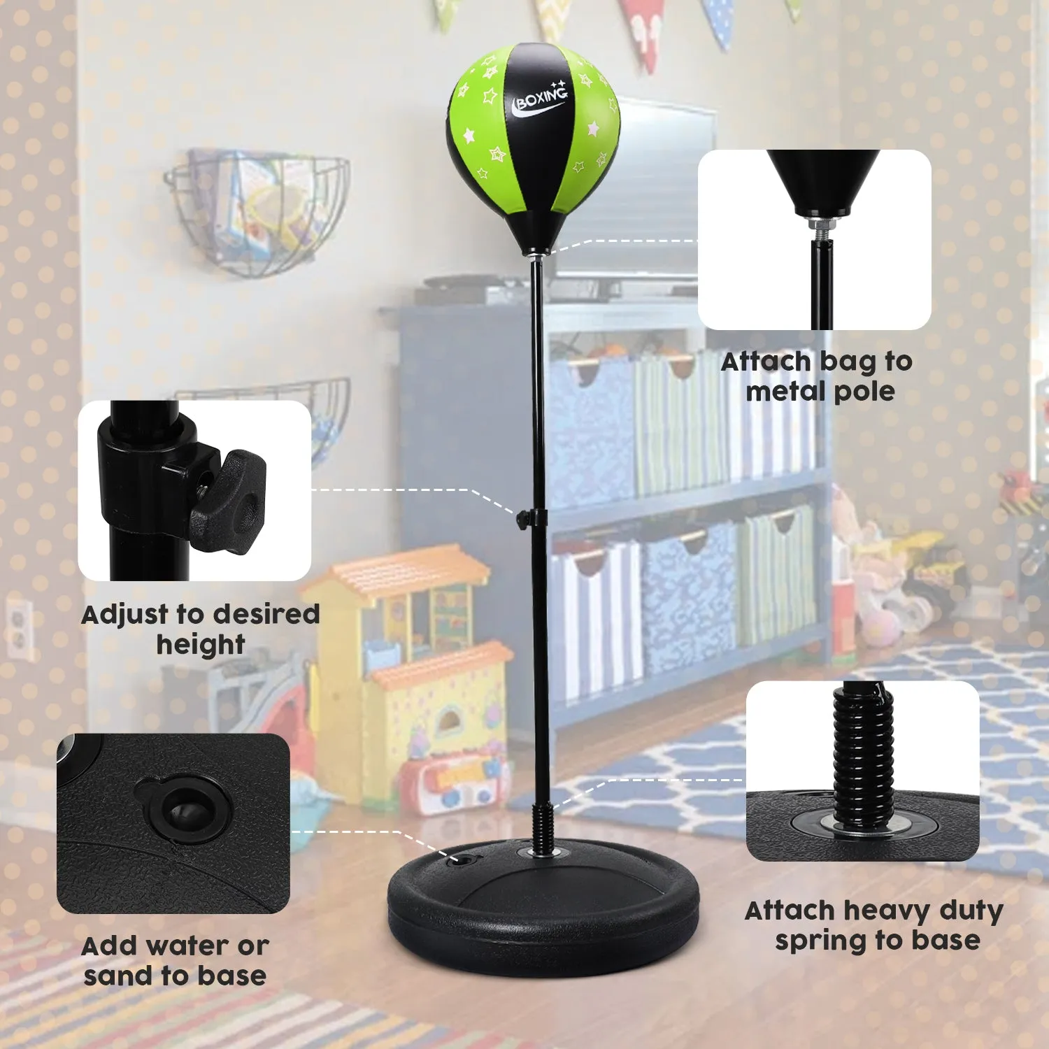 Punching Bag For Kids With Stand