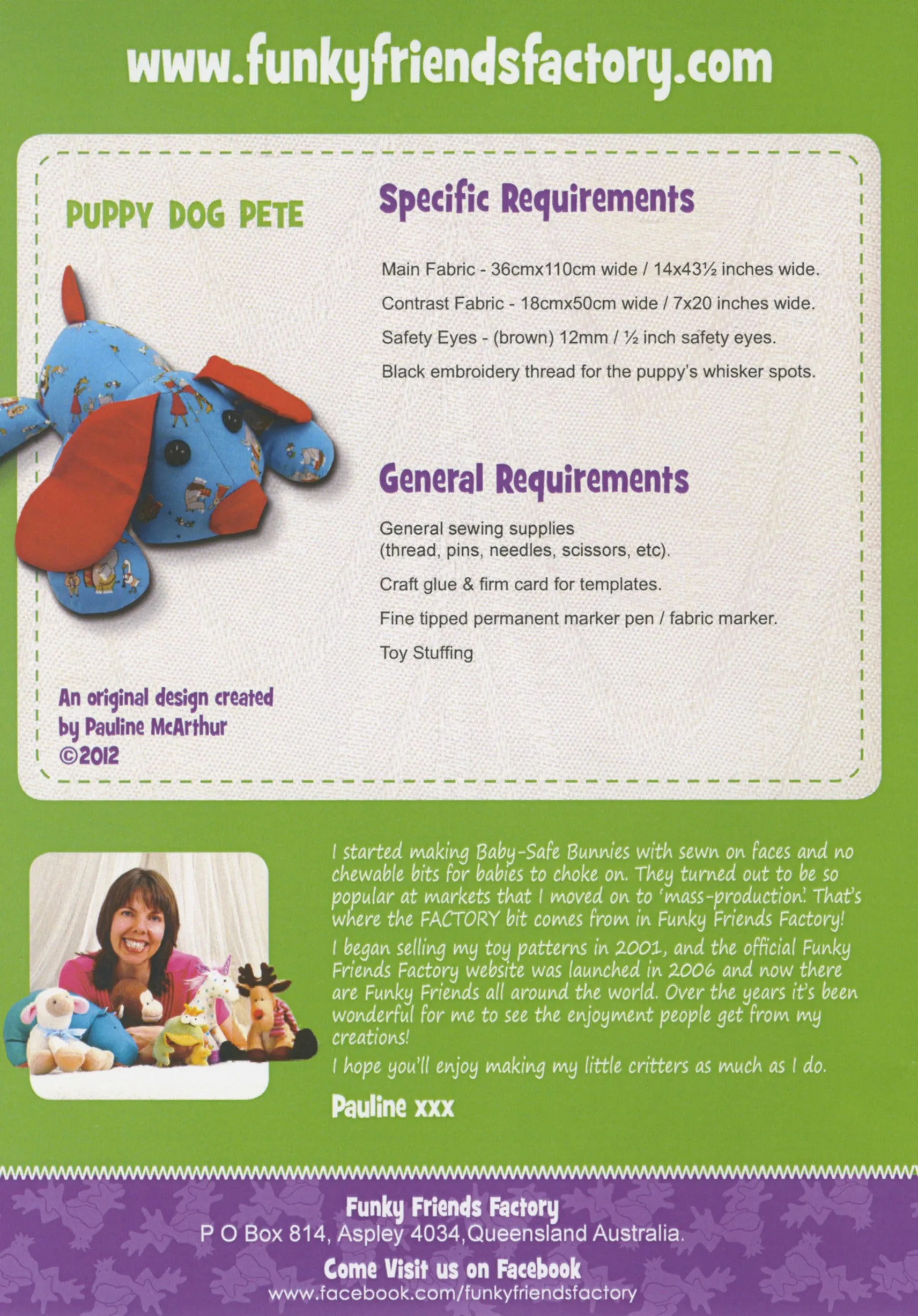 Puppy Dog Pete Sewing Pattern
