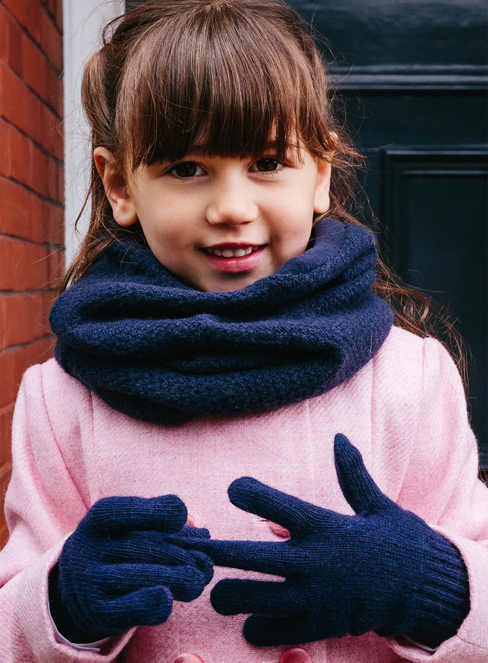 Rice Stitch Snoody in Navy