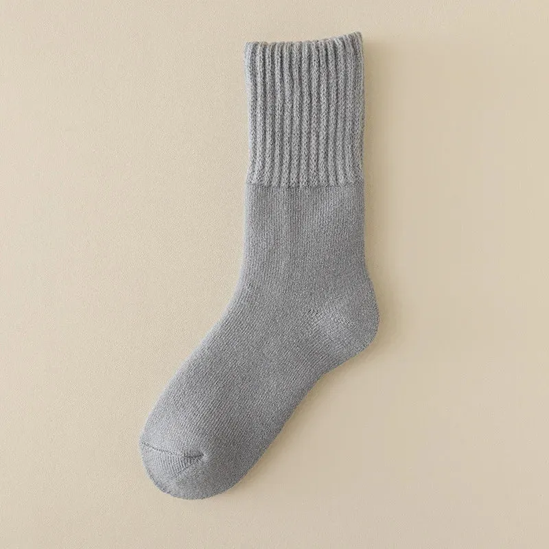 Sohiwoo Men's Autumn Winter Socks Cashmere Stocking Wool Sock Extra Thick Stocking Mid-tube Socks Winter Simple Fashion Socks Long Socks