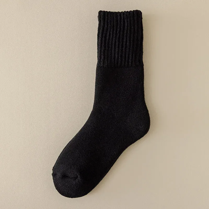 Sohiwoo Men's Autumn Winter Socks Cashmere Stocking Wool Sock Extra Thick Stocking Mid-tube Socks Winter Simple Fashion Socks Long Socks