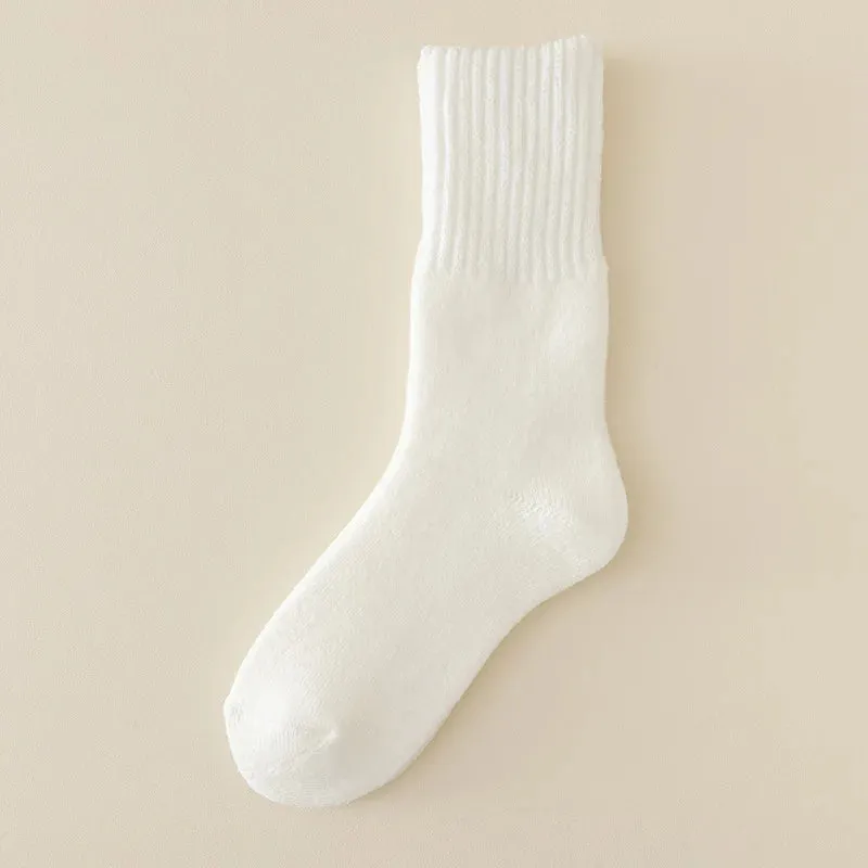 Sohiwoo Men's Autumn Winter Socks Cashmere Stocking Wool Sock Extra Thick Stocking Mid-tube Socks Winter Simple Fashion Socks Long Socks